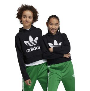 Dječja dukserica adidas Originals boja: crna, s kapuljačom, s tiskom