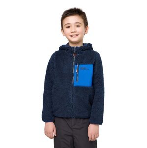Dječja dukserica Jack Wolfskin ICE CURL HOOD boja: crna, s kapuljačom, bez uzorka