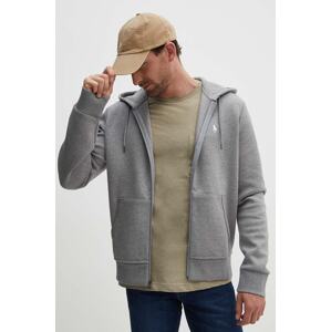 Dukserica Polo Ralph Lauren za muškarce, boja: siva, s kapuljačom, bez uzorka