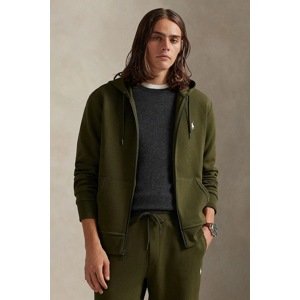 Dukserica Polo Ralph Lauren boja: zelena, s kapuljačom, bez uzorka, 710881517