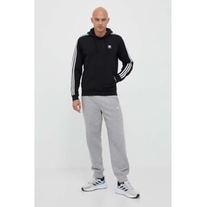 Dukserica adidas Originals 3-Stripes za muškarce, boja: crna, s kapuljačom, s aplikacijom, IM2088