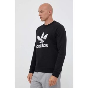 Pamučna dukserica adidas Originals za muškarce, boja: crna, s tiskom