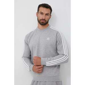 Dukserica adidas Originals 3-Stripes za muškarce, boja: siva, melanž, IM4514
