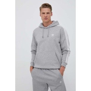 Dukserica adidas Originals 3-Stripes za muškarce, boja: siva, s kapuljačom, melanž, IL2496