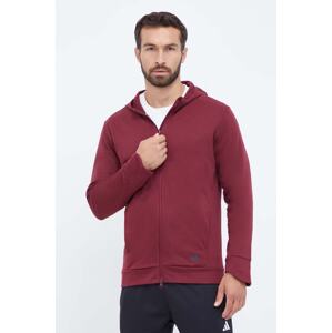 Dukserica za trening adidas Performance Base boja: bordo, s kapuljačom, bez uzorka
