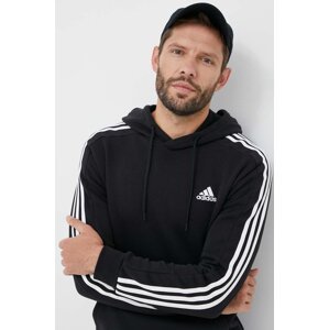 Dukserica adidas za muškarce, boja: crna, s kapuljačom, aplikacijom