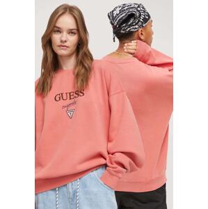 Dukserica Guess Originals za muškarce, boja: narančasta, s aplikacijom