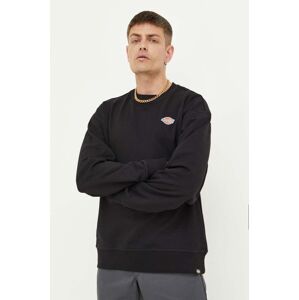 Pamučna dukserica Dickies za muškarce, boja: crna, glatka