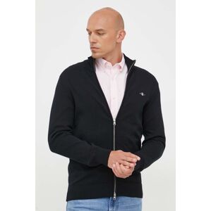 Pamučni kardigan Gant boja: crna