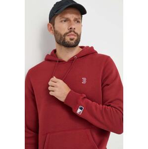 Dukserica 47 brand MLB Boston Red Sox za muškarce, boja: crvena, s kapuljačom, bez uzorka