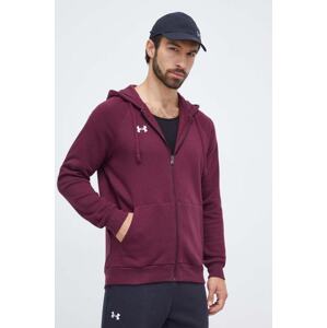 Dukserica Under Armour za muškarce, boja: bordo, s kapuljačom, bez uzorka, 1379767