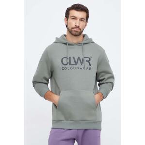 Dukserica Colourwear za muškarce, boja: zelena, s kapuljačom, s tiskom