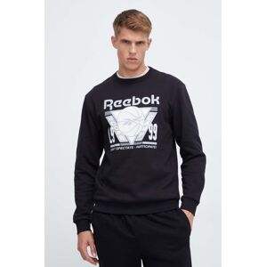 Dukserica Reebok Classic Basketball za muškarce, boja: crna, s tiskom