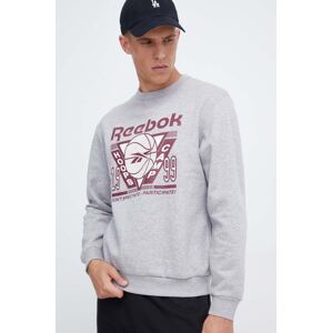 Dukserica Reebok Classic Basketball za muškarce, boja: siva, s tiskom