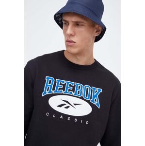 Dukserica Reebok Classic za muškarce, boja: crna, s aplikacijom