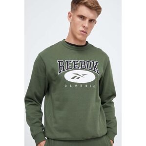Dukserica Reebok Classic za muškarce, boja: zelena, s aplikacijom