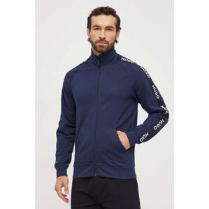 Homewear pamučna dukserica HUGO boja: tamno plava, s aplikacijom, 50496985