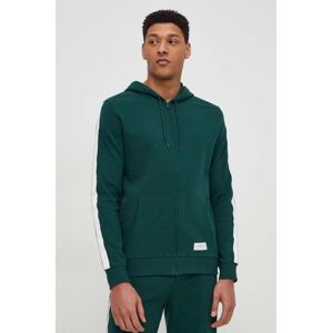 Homewear pamučna dukserica Tommy Hilfiger boja: zelena, s kapuljačom, s aplikacijom, UM0UM03011