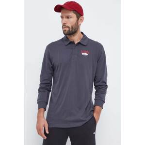 Pamučna majica dugih rukava Reebok Classic boja: siva, s tiskom