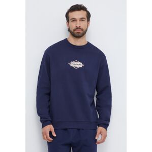 Pamučna dukserica Reebok Classic za muškarce, boja: tamno plava, s tiskom