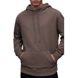 Pamučna dukserica AllSaints MG079Z TIERRA OTH HOODY za muškarce, boja: smeđa, s kapuljačom, s tiskom