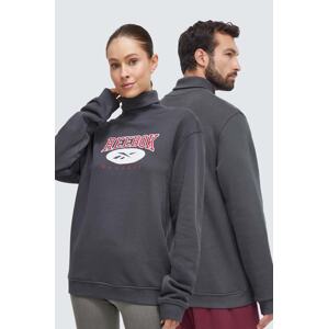 Pamučna dukserica Reebok Classic boja: siva, s aplikacijom
