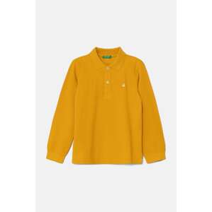 Dječja pamučna majica dugih rukava United Colors of Benetton boja: crvena, bez uzorka