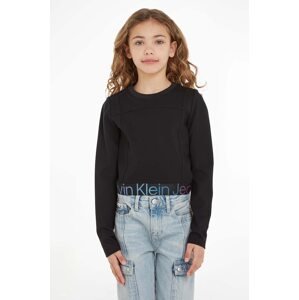 Dječja majica dugih rukava Calvin Klein Jeans boja: crna