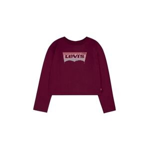 Dječja majica dugih rukava Levi's boja: crvena
