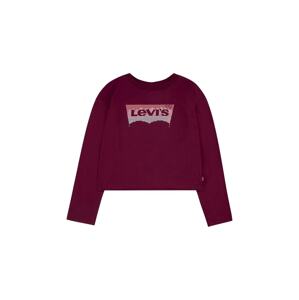 Dječja pamučna majica dugih rukava Levi's boja: crvena