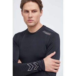 Majica dugih rukava za trening Hummel Topaz boja: crna, s tiskom