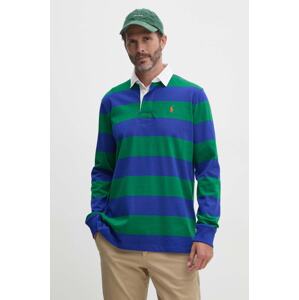 Pamučna majica dugih rukava Polo Ralph Lauren boja: zelena, s uzorkom