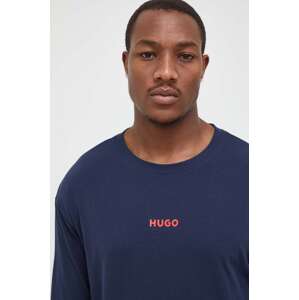 Homewear majica dugih rukava HUGO boja: tamno plava, s tiskom, 50502399