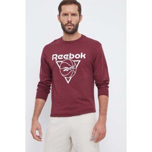 Pamučna majica dugih rukava Reebok Classic Basketball boja: bordo, s tiskom