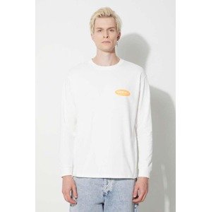 Pamučna majica dugih rukava Gramicci Original Freedom Oval Longsleeve Tee boja: bijela, s tiskom, G3FU.T072