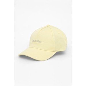 Pamučna kapa sa šiltom Calvin Klein boja: žuta, bez uzorka, K60K610525