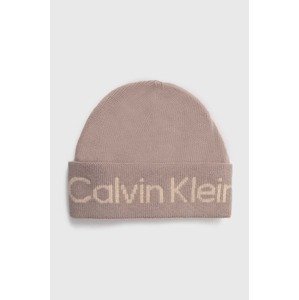Kapa s dodatkom vune Calvin Klein boja: bež