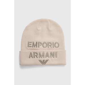 Dječja kapa s dodatkom vune Emporio Armani boja: bež