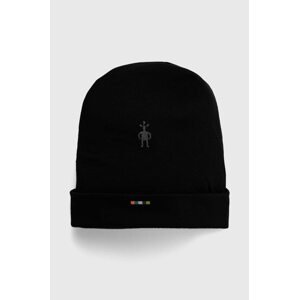 Dvostrana kapa Smartwool Thermal Merino Reversible boja: crna, od tanke pletenine, vunena
