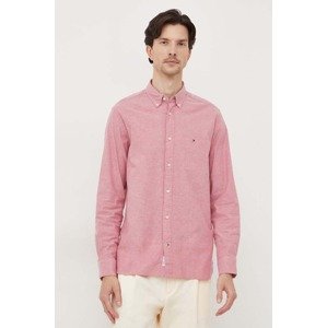 Košulja Tommy Hilfiger za muškarce, boja: bordo, regular, s button-down ovratnikom, MW0MW29968
