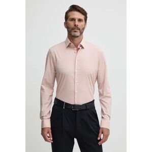 Košulja Calvin Klein za muškarce, boja: ružičasta, slim, s klasičnim ovratnikom, K10K108229