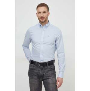 Pamučna košulja Gant za muškarce, slim, s button-down ovratnikom