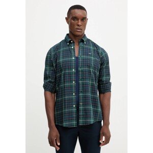 Pamučna košulja Barbour boja: smeđa, slim, s button-down ovratnikom