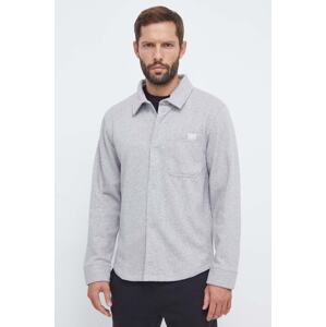 Košulja Reebok Classic za muškarce, boja: siva, regular, s klasičnim ovratnikom