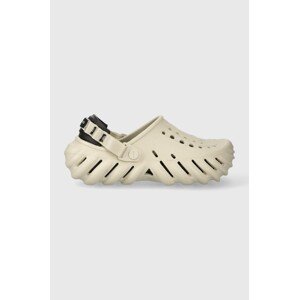 Natikače Crocs Echo Clog za žene, boja: bež, s platformom, 207937