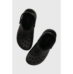 Natikače Crocs Classic Platform Lined Clog za žene, boja: crna, s platformom, 207938
