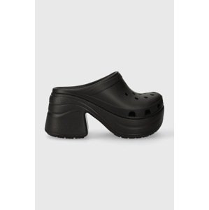 Natikače Crocs Siren Clog za žene, boja: crna, s debelom potpeticom, 208547