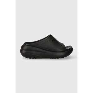 Natikače Crocs Classic Crush Slide za žene, boja: crna, s platformom, 208731