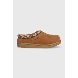 Dječje kućne papuče od brušene kože UGG K TASMAN II boja: bež