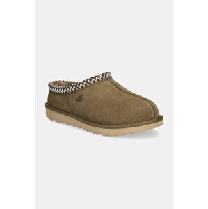 Dječje kućne papuče od brušene kože UGG K TASMAN II boja: smeđa
